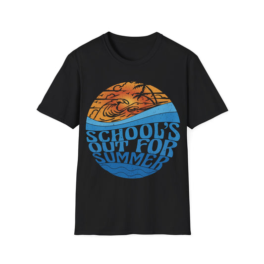 School's Out For Summer Retro Globe Tee - Teacher's Unisex Short Sleeve T-Shirt