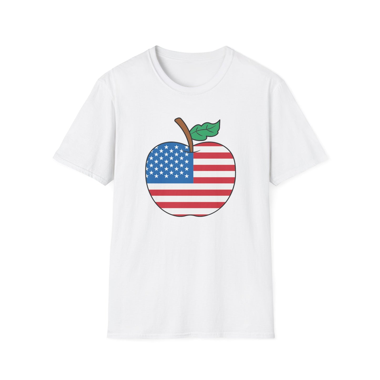 Teacher Stars & Stripes Apple - Unisex Short Sleeve T-Shirt