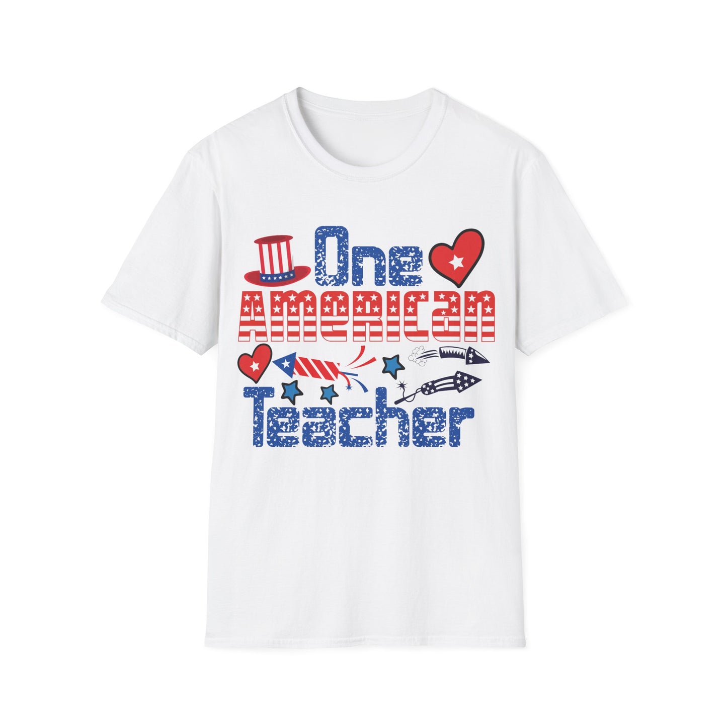 One American Teacher 4th July Celebration - Unisex Short Sleeve T-Shirt