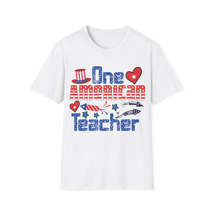 One American Teacher 4th July Celebration - Unisex Short Sleeve T-Shirt