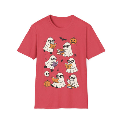 Spooky Bookish Ghosts Shirt – Cute Teacher Halloween Reading T-Shirt