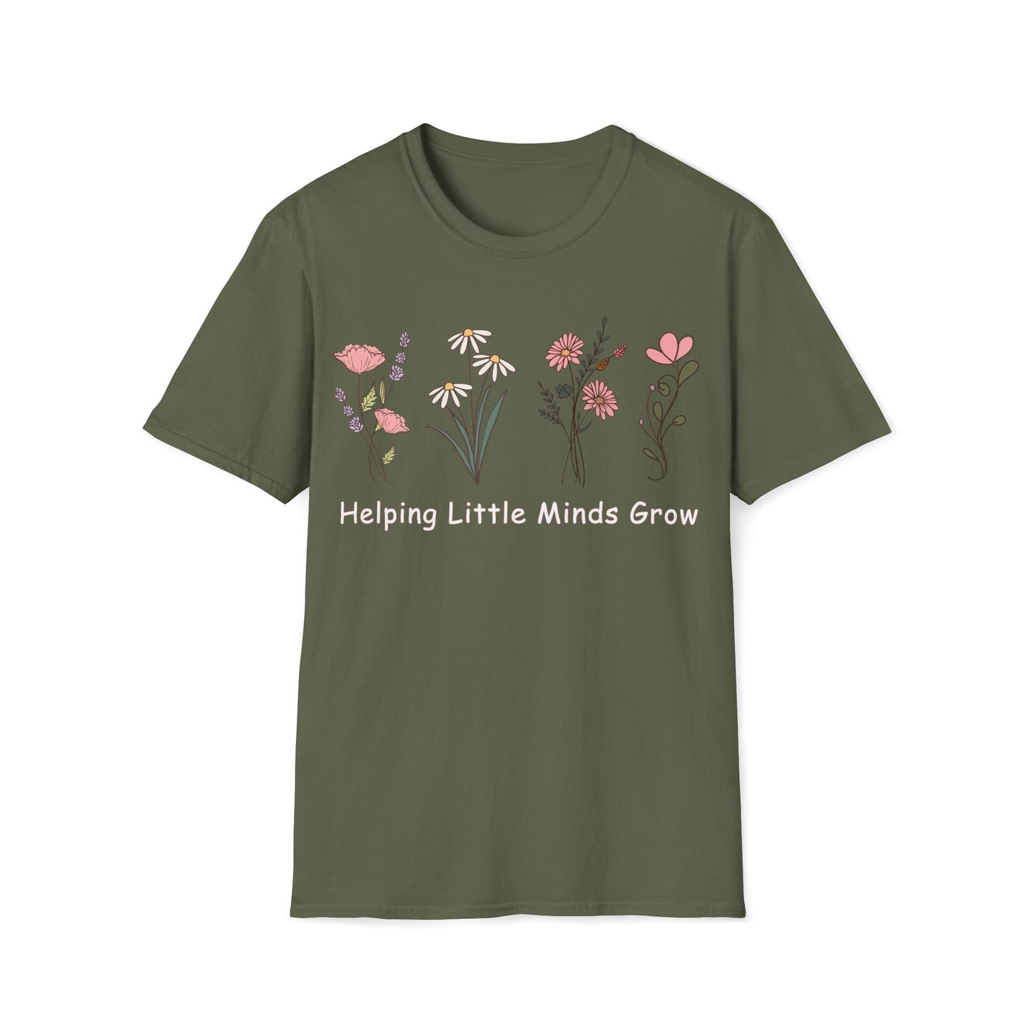 Helping Little Minds Grow - Cute, Graphic, Playful Teacher T-shirt