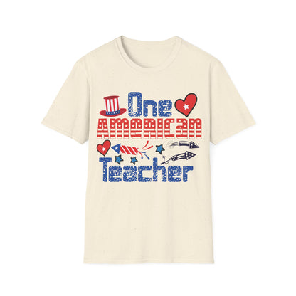 One American Teacher 4th July Celebration - Unisex Short Sleeve T-Shirt