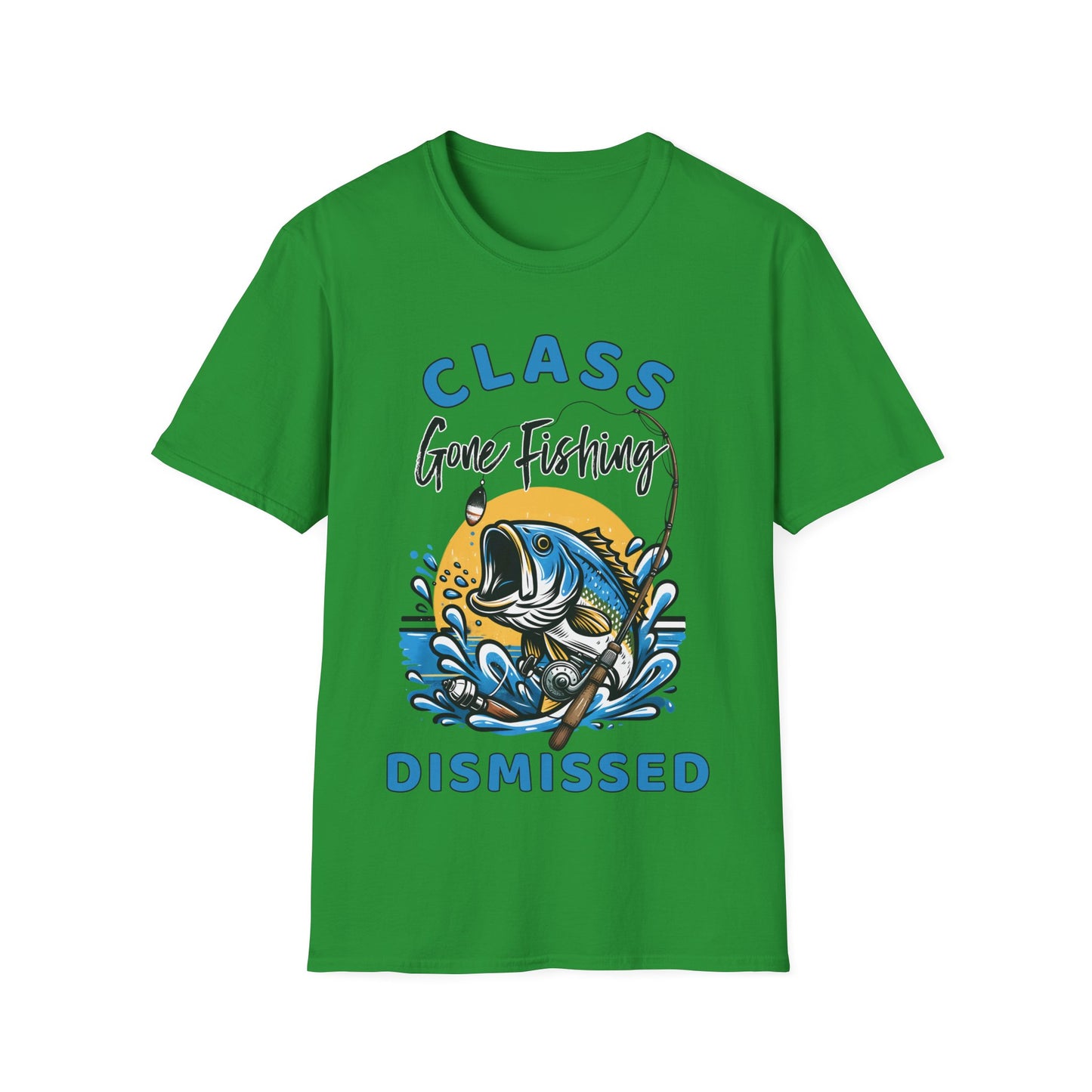 Class Dismissed - Gone Fishing - Graphic Teacher T-Shirt