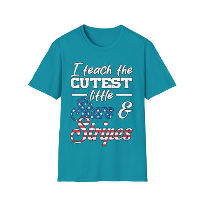 I Teach The Cutest Little Stars & Stripes - Unisex Short Sleeve T-Shirt