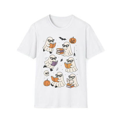 Spooky Bookish Ghosts Shirt – Cute Teacher Halloween Reading T-Shirt