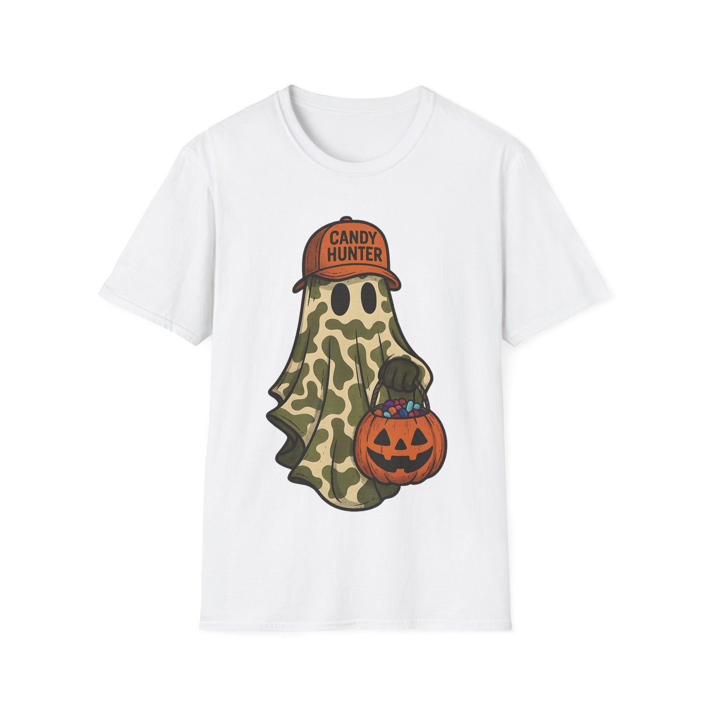 Candy Hunter Ghost Shirt – Funny Camo Halloween Trick-or-Treat T-Shirt