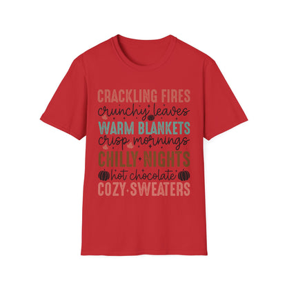 Cozy Fall Vibes Shirt – Crackling Fires + Warm Blankets Autumn T-Shirt