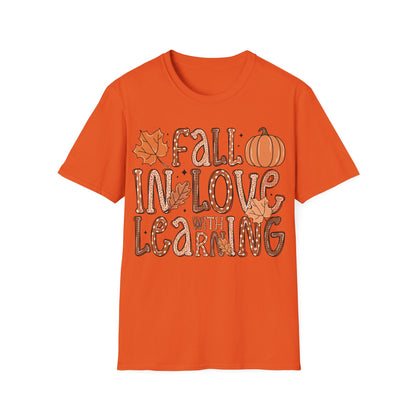 Fall in Love with Learning Shirt – Cute Teacher + Fall Classroom T-Shirt