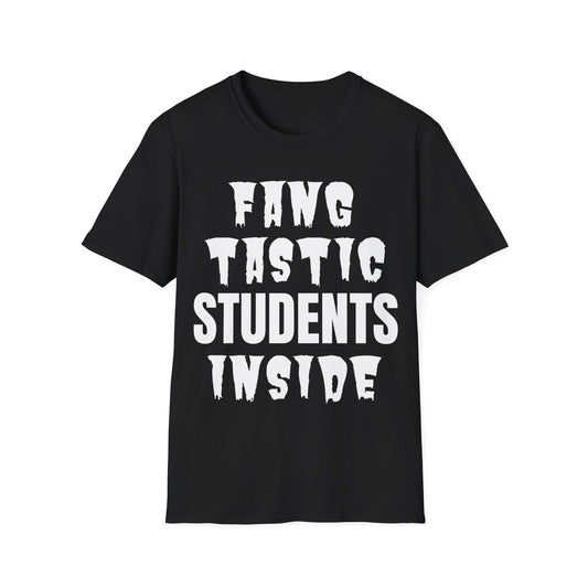 Fang-Tastic Students Inside Halloween Teacher T-Shirt + Hoodie | Funny Classroom Outfit