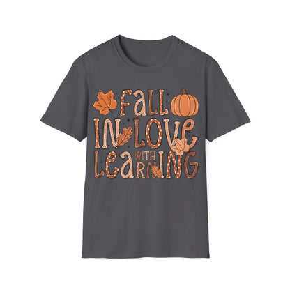 Fall in Love with Learning Shirt – Cute Teacher + Fall Classroom T-Shirt
