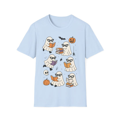 Spooky Bookish Ghosts Shirt – Cute Teacher Halloween Reading T-Shirt