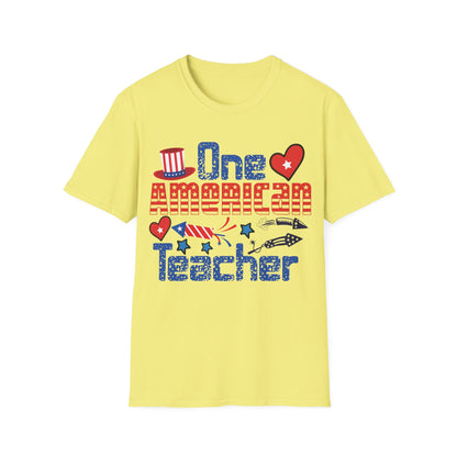 One American Teacher 4th July Celebration - Unisex Short Sleeve T-Shirt