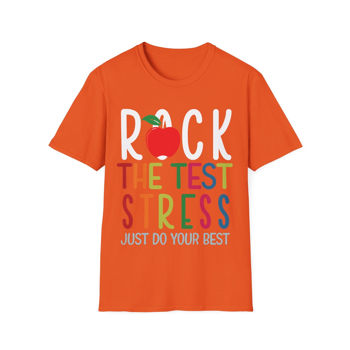 Rock the Test Stress Teacher T-Shirt – Motivational Testing Day Te